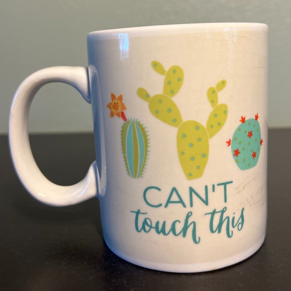 P. Graham Dunn Can’t Touch This Ceramic Coffee Cup Mug Cacti Cactus Succulents